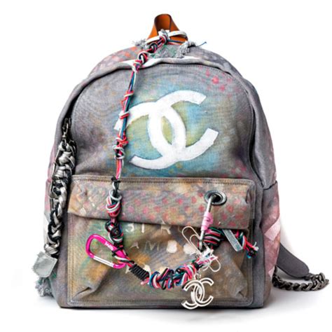 chanel backpack chain|authentic Chanel graffiti backpack.